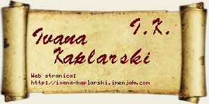 Ivana Kaplarski vizit kartica